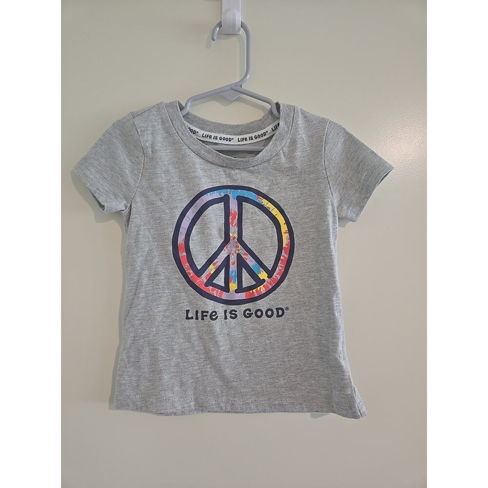 LIFE IS GOOD Girls Gray T-Shirt Size 5